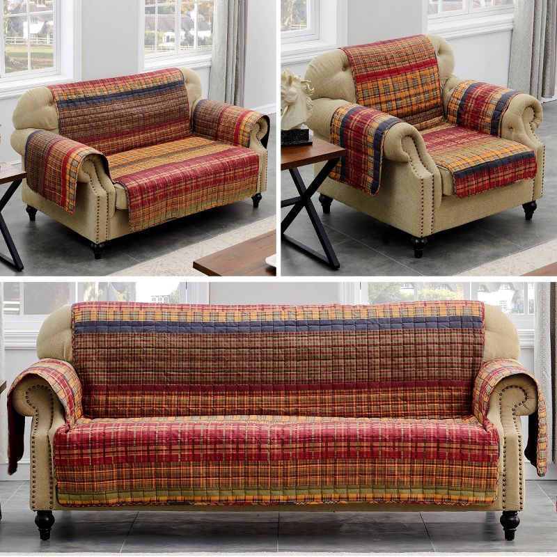 Reversible Gold Rush Furniture Protector Slipcover Red/Yellow - Greenland Home Fashions, 5 of 7