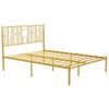 DOMETOUR Metal Steel Platform Bed Frame with Iron-art Headboard (Queen Size) - Gold - 2 of 4