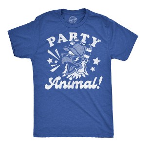Mens Funny T Shirts Party Animal Bald Eagle Sarcastic Fourth Of July Graphic Novelty Tee for Men - Crazy Dog Men's T Shirt For Fourth Of July - 1 of 4