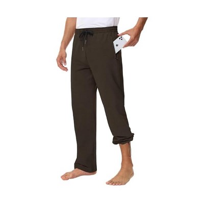Lomsoe Men's 30" 34" 36" Cotton Yoga Sweatpants   Athletic Casual Lounge Open Bottom Straight Leg Loose Pants Zipper Pockets