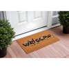 HomeRoots 17" X 29" Natural and Black Coir Welcome Outdoor Door Mat - 2 of 3