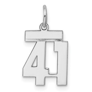 Black Bow Jewelry Sterling Silver, Athletic Collection, Small Polished Number 41 Pendant - 1 of 4