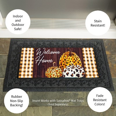 Boho Brown and White Leopard Print Pumpkin Doormat