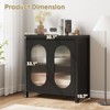 32" Modern Sideboard Cabinet with Glass Doors & Adjustable Shelves - Black Accent Storage for Living Room - 3 of 4