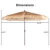 Aoodor Thatch Patio Umbrella, Tiki Style Outdoor Umbrella with Crank Lift for Poolside, Backyard, Beach - Natural Straw Look (No Base) - 3 of 4