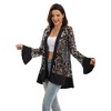 Anna-Kaci Women’s Sequin Mesh Cardigan with Sheer Embellished Sleeves and Flowing Open Front Design for Layering Style - 3 of 4