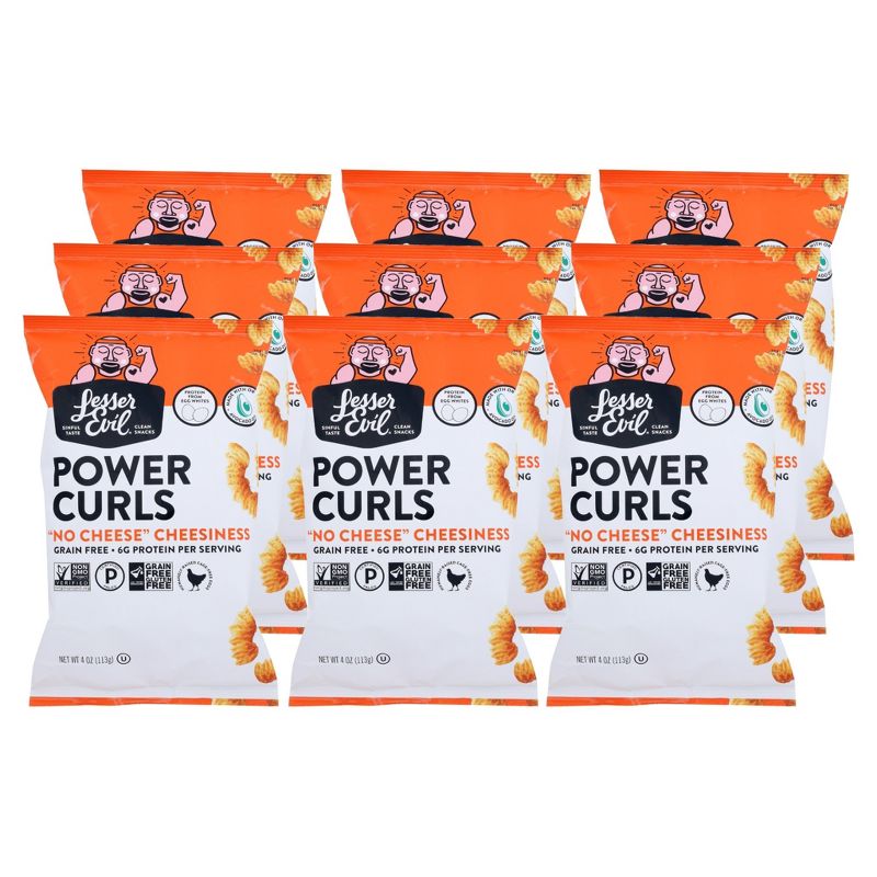 LesserEvil "No Cheese" Cheesiness Power Curls - Case of 9/4 oz, 1 of 7