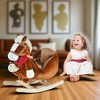 Mshliw Rocking Horse Ride-On Toy with Lullaby Song, Hand Puppets, Soft Plush Seat & Safety Belt, Wooden Base for Ages 18-36 Months, Halloween gift - 3 of 4