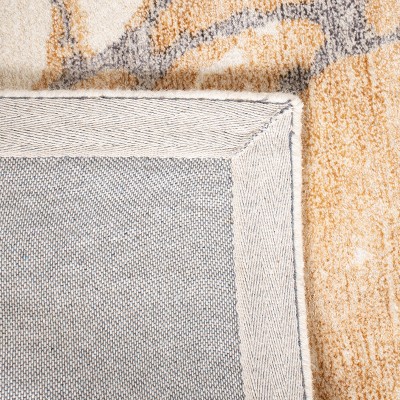 Ivory and Gold Hand-Tufted Wool Area Rug, 3' x 5'