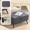 Airsurfer Mid-Century Modern Square Coffee Table Storage Bench, Assembled, for Living Room, Entryway, Family Room, Use as Coffee Table or Shoe Bench - 4 of 4