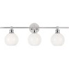 Elegant Lighting Collier 3 light Chrome and Frosted white glass Wall sconce - 3 of 4