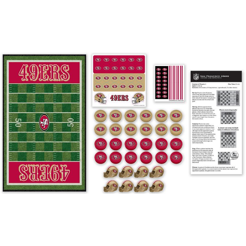 MasterPieces Officially licensed NFL San Francisco 49ers Checkers Board Game for Families and Kids ages 6 and Up, 3 of 6