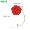 Unique Bargains Wedding Rose Men Suit Boutonnieres Lapel Pin with Gold Leaf Brooch 6 Pcs - 3 of 4