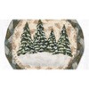 Earth Rugs Holiday Village Trees Printed Coaster – 5"x5" Braided Jute, Festive Winter Decor Accent - 3 of 3