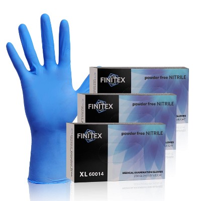 FINITEX Blue Disposable Nitrile Exam Gloves - 200, 600 & 2000 PCS, 3.2mil Rubber Powder-Free Latex-Free Medical Cleaning Food Gloves