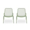 Set of 2 Stackable Metal Outdoor Patio Lounge Chairs with Mesh Seat for Balcony or Garden-Cuddlewood - 3 of 4
