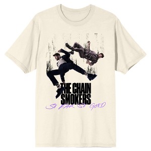 The Chainsmokers Falling Artists So Far So Good Crew Neck Short Sleeve Natural Men's T-shirt - 1 of 3