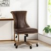 Swivel Office Chair,PU Upholstered Chair with Rolling Casters and Adjustable Height,Modern Office Chair for Home or Workspace-Cuddlewood - 2 of 4