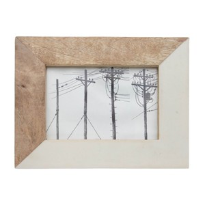 5x7 Inches White Wood, Resin & Glass Photo Frame - Foreside Home & Garden - 1 of 4