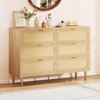 6-Drawer Rattan Dresser for Bedroom, Wide Double Dresser Chest of Drawers with Large Tabletop and Anti-Tip Design for Bedroom and Living Room - 4 of 4