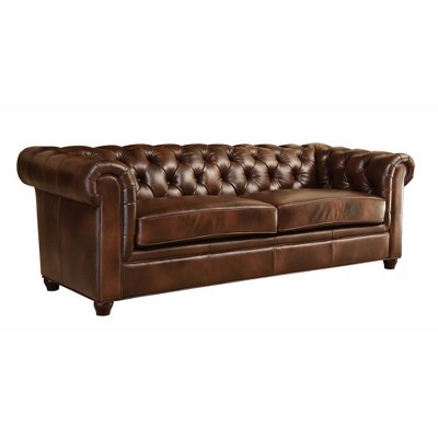 Keswick Tufted Leather Sofa Brown, Abbyson Living Leather Sofa