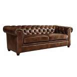 Keswick Tufted Leather Sofa Brown - Abbyson Living