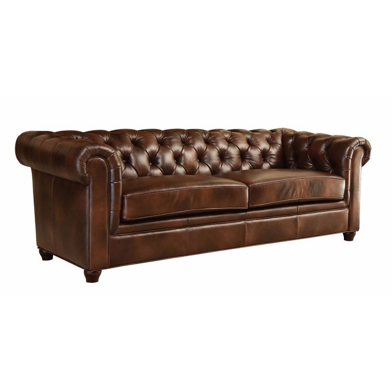 Keswick Tufted Leather Sofa Brown - Abbyson Living, 1 of 11
