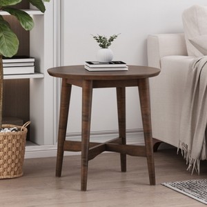 GDFStudio Murdock Mid-Century Modern Wood Round End Table - 1 of 4
