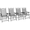 Resenkos 4 Piece Folding Patio Camping Chair Set,Steel, Mesh Fabric, Lawn, Gray - 2 of 4