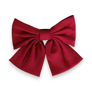 Summer Crystal - Elegant Oversized Satin Bow Barrette Hair Clip for Girls & Women - 1 Pack - 1 of 4