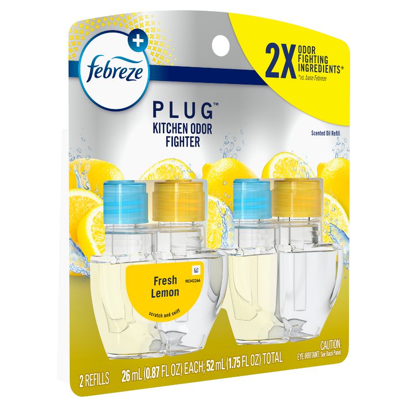 Febreze Kitchen Fade Defy Plug Air Freshener - Fresh Lemon Scent - 2pk, 4 of 10