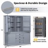 73" Farmhouse Freestanding Kitchen Pantry Cabinet with Adjustable Shelves and 4 Drawers for Large Storage Organization-Cuddlewood - 3 of 4