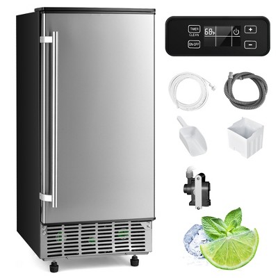 NewAir 15 Undercounter 80 lbs. Daily Clear Ice Cube Maker Machine, Built-In or Freestanding Design