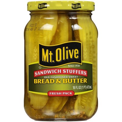 Mt. Olive Sandwich Stuffers Old-Fashioned Sweet Bread and Butter Pickle Slices - 16oz