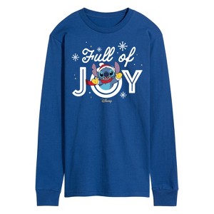 Men's - Lilo and Stitch - Full Of Joy Christmas Long Sleeve Graphic T-Shirt - 1 of 4