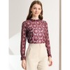 INSPIRE CHIC Women's Crochet Lace See-Through Ruffle Frill Neck Floral Elegant Blouse - 2 of 4