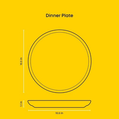 Matte Linen Ceramic 10.5" Dinner Plates Set of 6