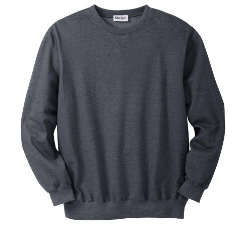 Kingsize Men s Big Tall Fleece Crewneck Sweatshirt 6xl Heather Charcoal Target