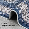 Acekool 4x6 Vintage Area Rug, Machine Washable, Anti-Slip, Stain Resistant, Non-Shedding Floral Carpet for Living Room, Dining, Office, Blue - 2 of 4