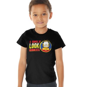 Toddler Boys' Garfield I Only Look Harmless T-Shirt Black - 1 of 4