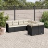 vidaXL 8 Piece Patio Sofa Set with Cushions Black and Cream Poly Rattan - 2 of 4