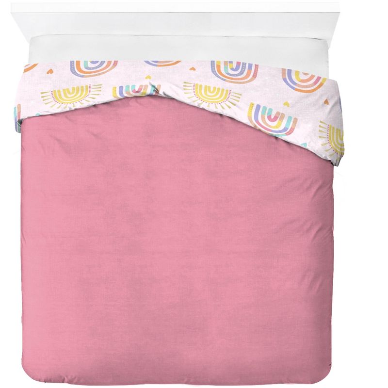 Saturday Park Doodle Rainbow 100% Organic Cotton Duvet Cover & Sham Set, 4 of 9