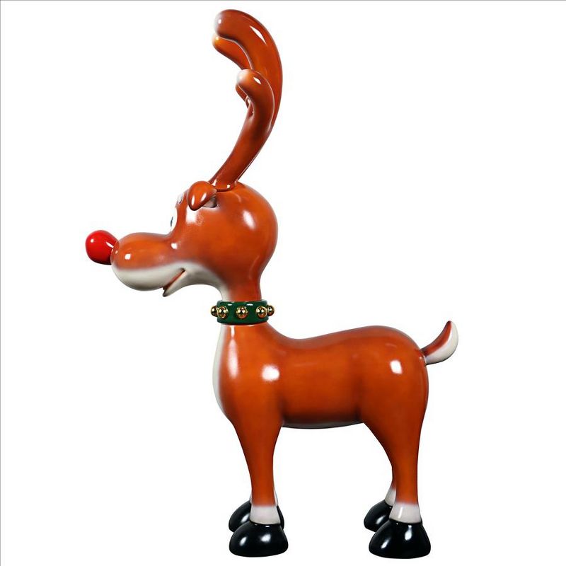 Design Toscano Jolly Holly, Santa's Red-Nosed Christmas Reindeer Statue, 5 of 9