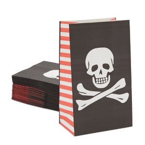 Juvale 36 Pack Pirate Party Bags for Kids, 5 x 8.7 x 3 Inches, Birthday Party Supplies, Pirate Goodie Bags for Halloween - 1 of 4
