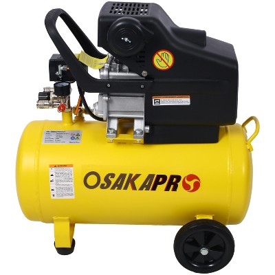 HANPURE 3.5HP Portable 10 Gallons Oil-Lubricated Air Compressor Tank Ultra Quiet Horizontal Tank Adjustable Pressure with Built-in Wheel