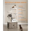 Feandrea Cat Tree, 66.9-Inch Cat Tower with Litter Box Enclosure, Large Cat Condo, Storage, Scratching Posts, Cat Cave - 3 of 4