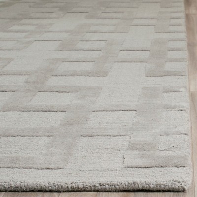 Gray Hand-Tufted Wool Geometric Area Rug