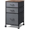 Filing Cabinet Mobile Rolling Printer Stand with 3 Drawers, Fabric Vertical File Cabinet for Home Office, Fits A4 or Letter Size - 2 of 4