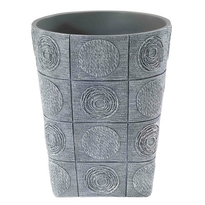 Silver Textured Accent Boho-Chic Plastic Rubbish Bin