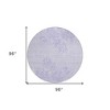 Lilac Purple And Ivory Floral Washable Indoor Outdoor Area Rug - 3 of 4